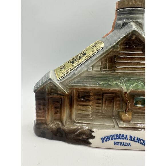 Vintage 1969 Jim Beam Ponderosa Ranch Nevada Lake Tahoe Decanter Bar Ware - Picture 2 of 9